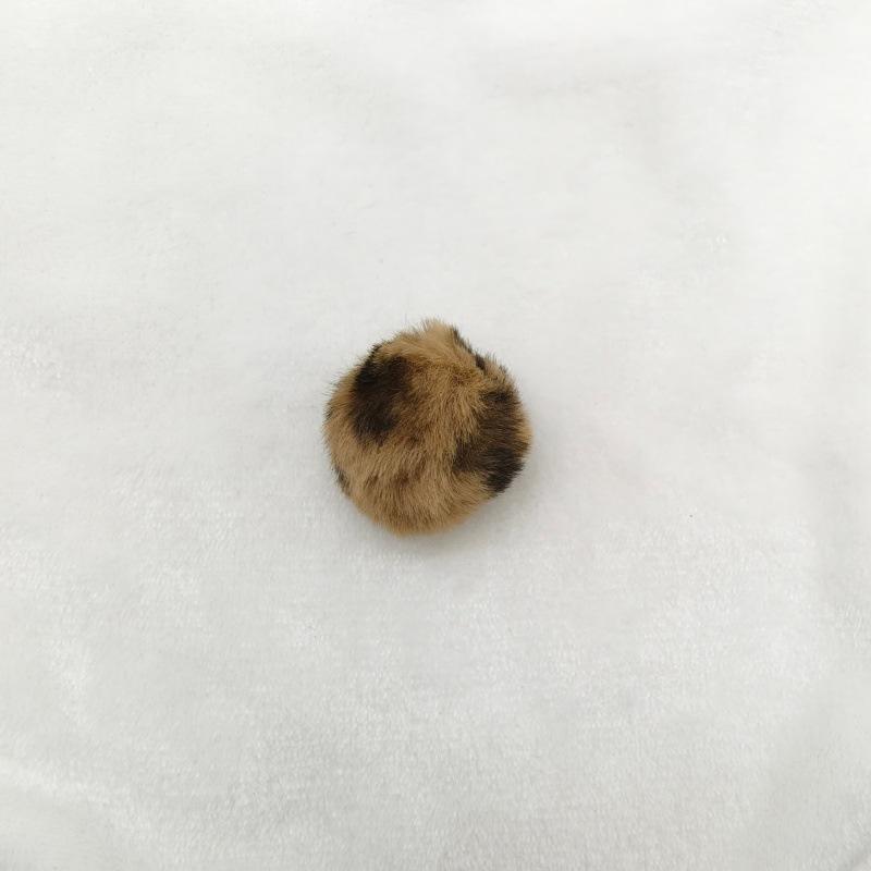 Leopard Print Faux Fur Pompon - Trendy 4mm Artificial Fur Ball for Jewelry and Hanging Accessories.