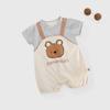2026 Baby Cotton Summer Short Sleeve Striped Bear Jumpsuit