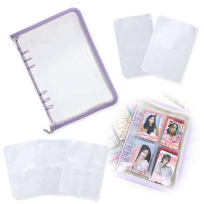 Noalife Axta Case Oshikatsu Goods Axta Case Oshikatsu Storage Carrying File 6 Ring Zipper Case Refill Instax Album Instax Book Refill (Purple/Yellow