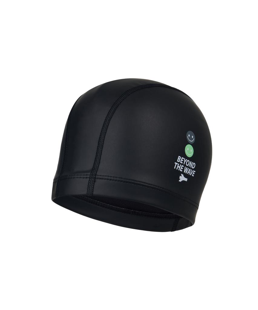 Lenomasuyeongbog Adult Smile Pu Swim Cap Black Ro-Rc2F006-Bk
