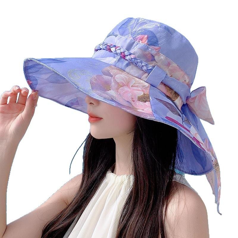 Women Summer Mesh Breathable And Foldable Fisherman Hat Outdoor Large Brim Sun Protection Hat Outdoor Beach Travel Cap