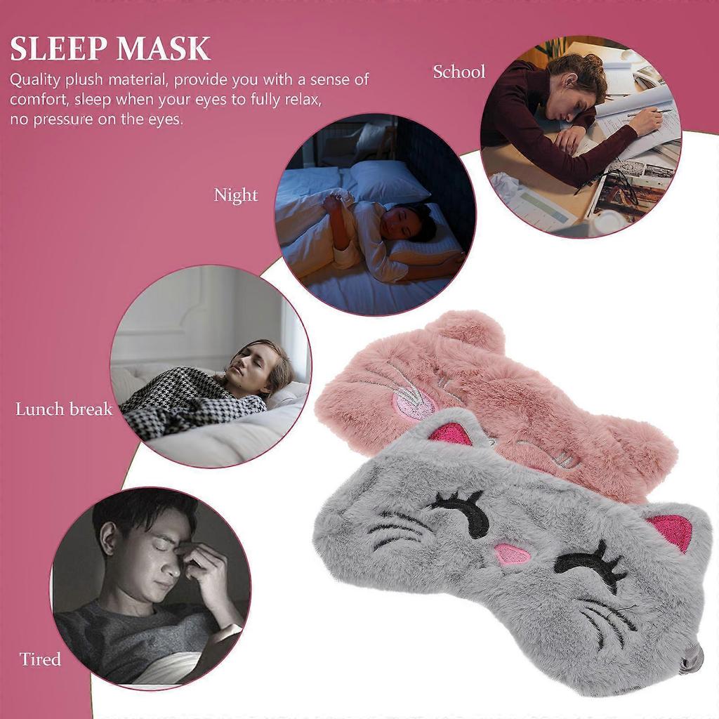Plush Eye Masks for Sleep Eye Protective Patches 4Pcs Assorted Color