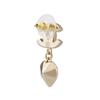 Chanel Pink Heart Crystal Pearl Metal Earrings Women Earrings Gold AB9100-B08566-NJ004