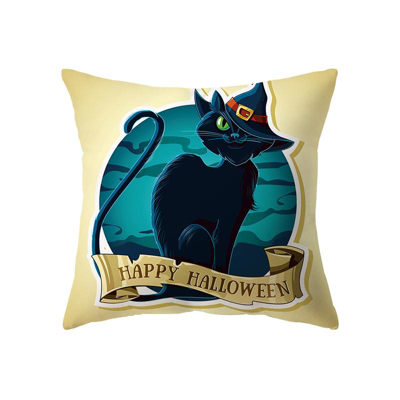 Devil Pumpkin Throw Pillow Cover Halloween Theme Throw Pillow Cover Sofa Chair Bed Cushion Cover Home Decor