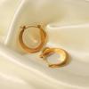 Stainless Steel Snake Earrings with Green Eyes - Fashionable, Non-Fading Design for Women