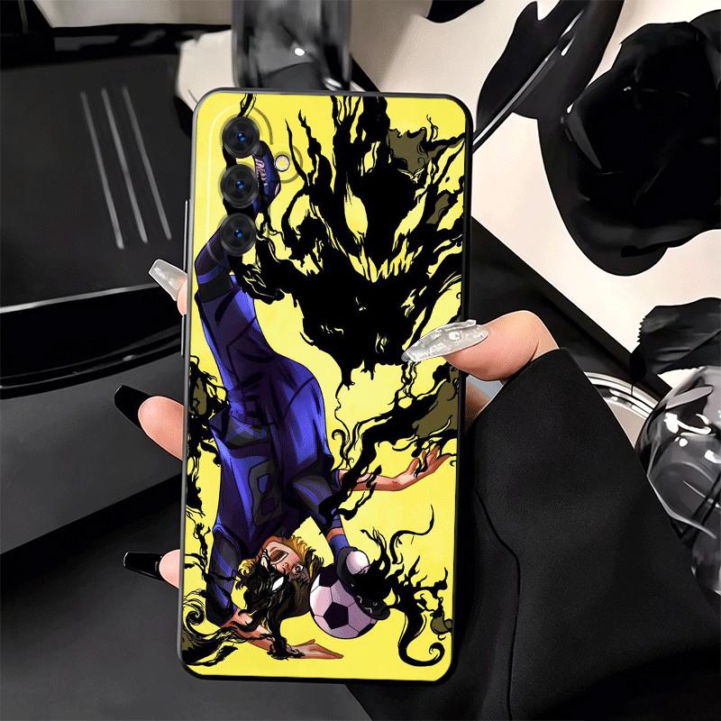 Soft Phone Case For Samsung A17 A37 A57 A16 A36 A56 A15 A35 A55 Blue L-Lock Bachira Meguru A14 A34 A54 A13 A33 A53 A27 A26 A25 A