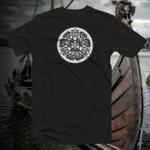 Круглый Узел #1 ХЛОПКОВАЯ ФУТБОЛКА Норвежская Руна Викингов Саксонское Колдовство Языческий Символ Унисекс Футболка S