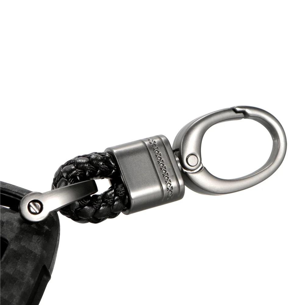 Silikon-Carbon-Faser-Autoschlüssel-Fob-Hülle für Ford Focus Mondeo Explorer Mustang Smart Remote 3 4-Tasten-Schutz