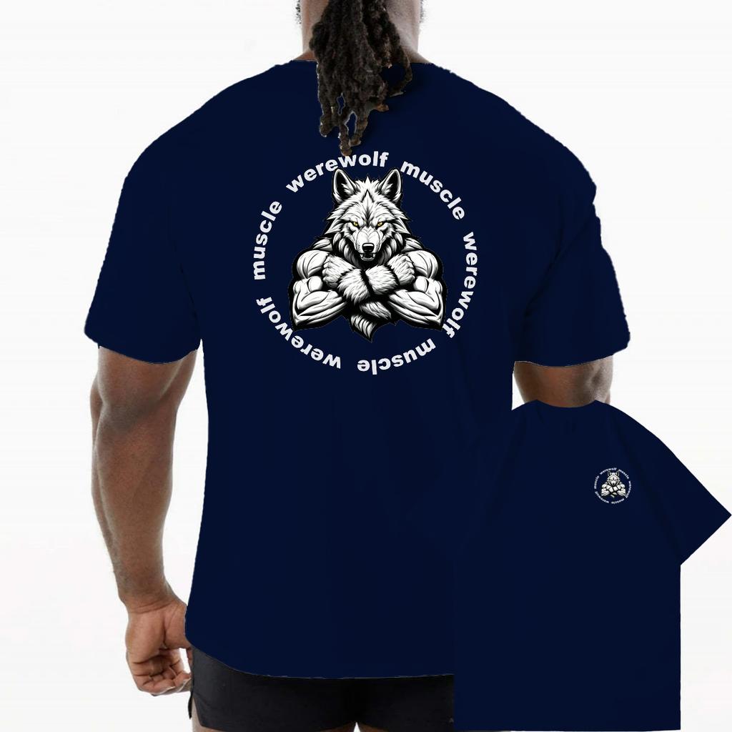 Men T-shirt Sports Muscle Fitness T Shirt Blouses Loose Short Sleeve Summer Bodybuilding Tee Casual Fashion Crew Neck Tops