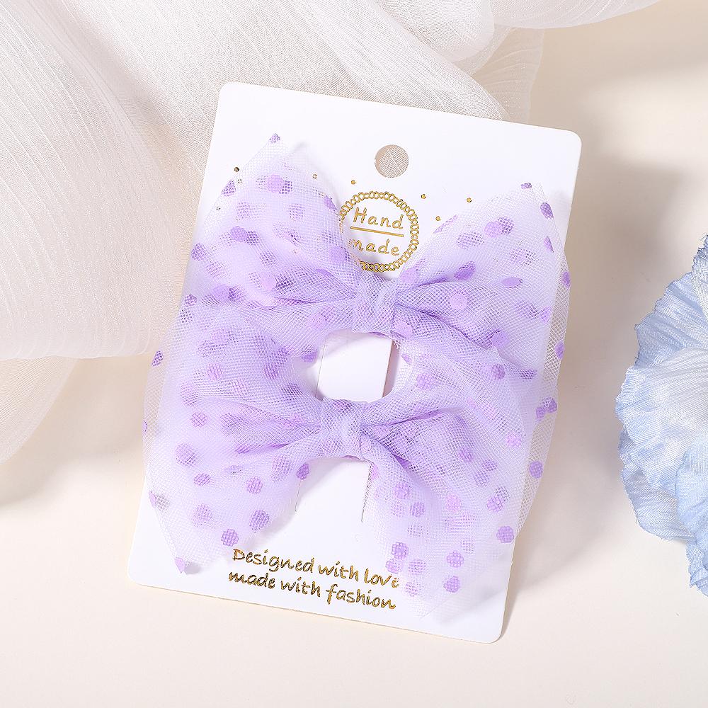 2Pcs/set Sweet Chiffon Mesh Dot Hair Bow Clips for Women Girls Cute Lace Bowknote Hairpin Barrettes Headwear Hair Accessories