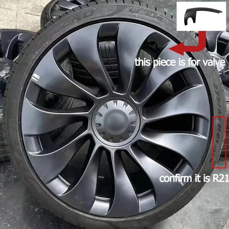 Heenvn Voor Tesla Model Y 2020-2023 21 Inch Uberturbine Naafkap Beschermers Wielkap Velgrand Patch ABS Velg Beschermer Accessoires