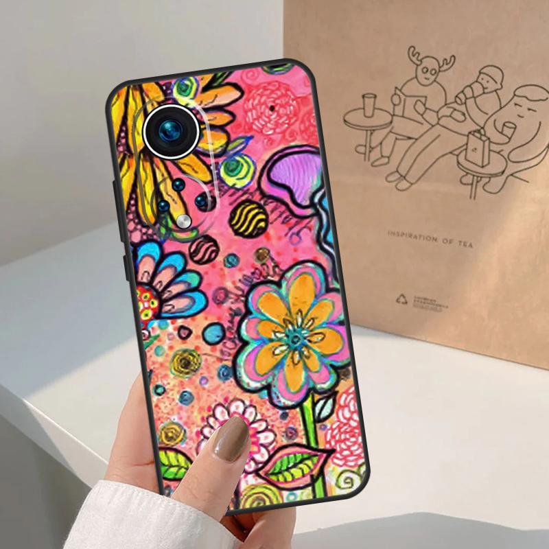 70s hippie Psychedelic floral flowers Case For Honor Magic 5 6 7 Lite 8 Pro Honor 400 200 Pro X9c X9b X9a X8b 50 70 90 Cover