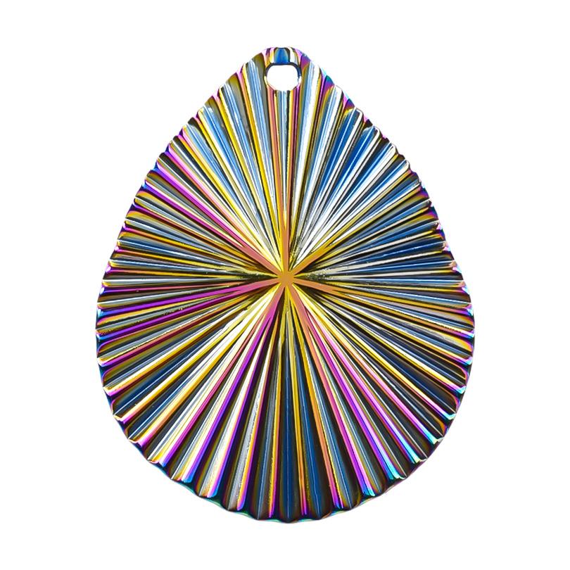 Personality Rainbow Irregular Round Heart Oval Stainless Steel Charm For Jewelry Making Bulk Supplies DIY Simple Earring Pendant