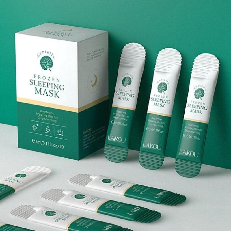 LAIKOU 20Pcs Moisturizing Whitening Night Time Face Mask with Centella Asiatica Extract