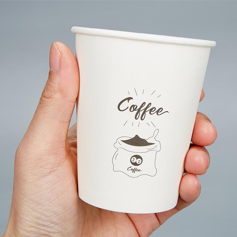 2025 New 50pcs Disposable Cartoon Cute Cups White Thicken Durable Cups for Hot and Cold Drinks Household Party Office Coffee Cup