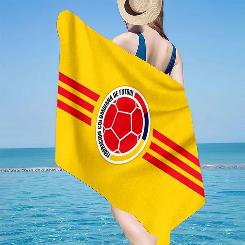 Asciugamano da Spiaggia in Microfibra della Federazione Calcistica Colombiana, Leggero e Asciugatura Rapida, per Viaggi Estivi, Essenziale da Spiaggia, Piscina
