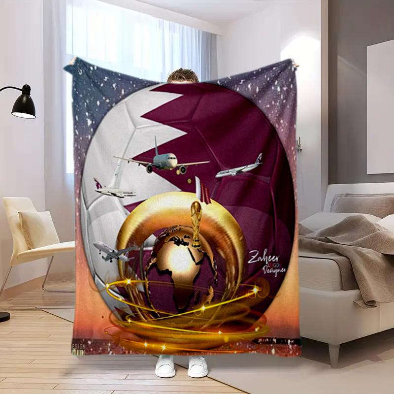 

1PC Football pattern blanket, all season lightweight home office outdoor nap multifunctional blanket 80cm x 120cm