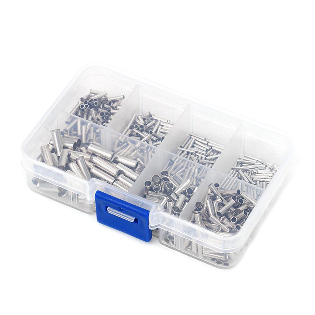 Wire Crimping Set 600pcs Ferrule Crimp Cord Pin End Terminal Connector Crimp Terminals Butt Connectors with Storage Box