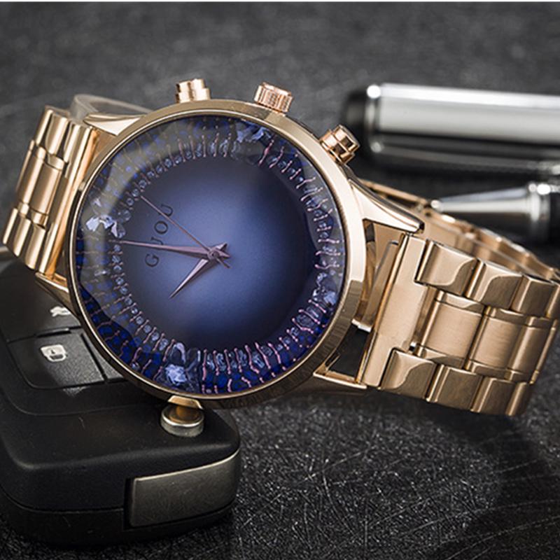 

GUOU Роскошные золотые часы Модные женские часы с бриллиантами синий/золотой