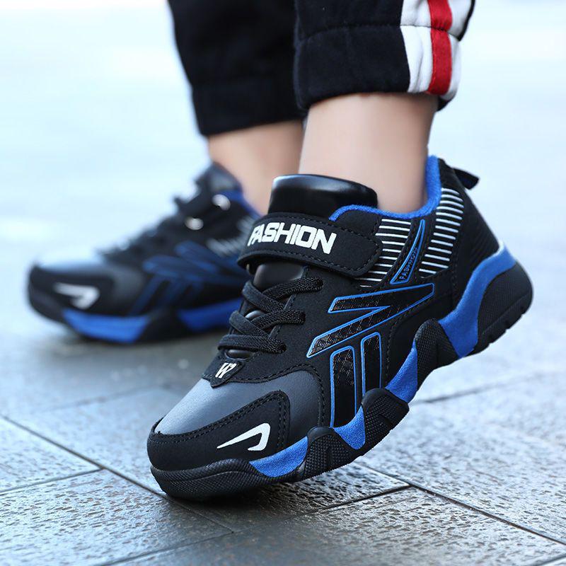 Children's Waterproof Leather Running Shoes for Boys - Autumn/Winter Casual Sneakers for Primary School Students