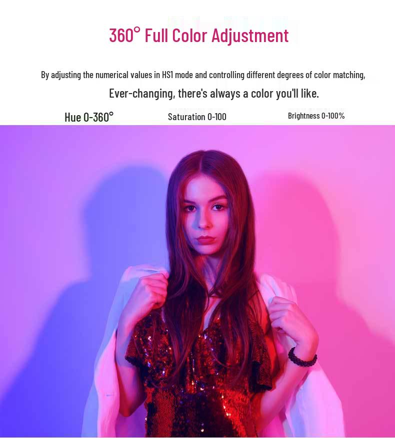 8 Shadow Bang 50W RGB Flat Panel Fill Light for Streamers, Portable Full-Color Atmosphere Lighting for Live Streaming and Photography.
