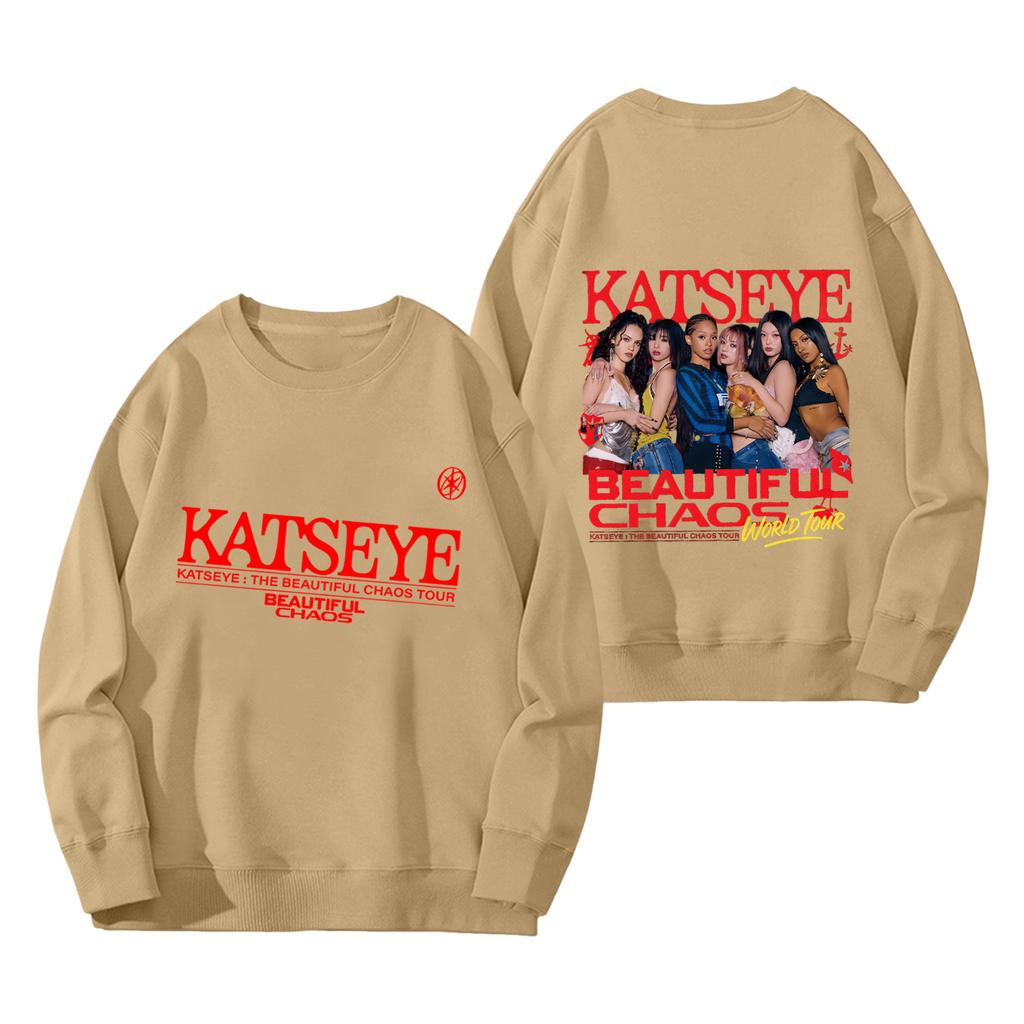 Damenmode Langarm Print Rundhals Lockerer Pullover Sweater Top