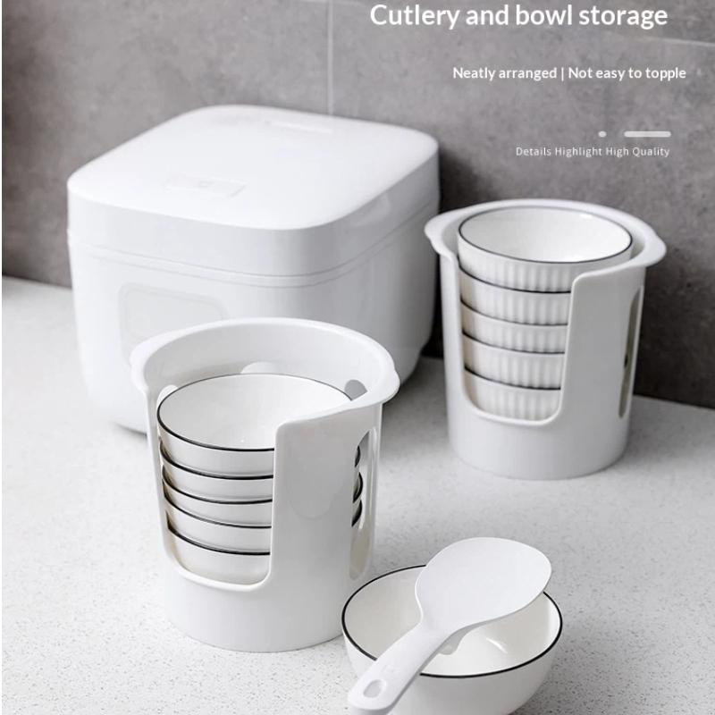 Dish Rack Kitchen Bowl Storage Organizer 2 Tier Tableware Draining Rack Multifunctional Countertop Space Saving for Home