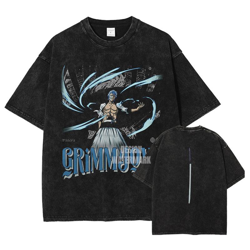 Anime Bleach Tričko Nadměrné Velikosti Vintage Prané Trička Zaraki Kenpachi Retro Harajuku Ichigo Rukia Topy Trička Pánské 100% Bavlna