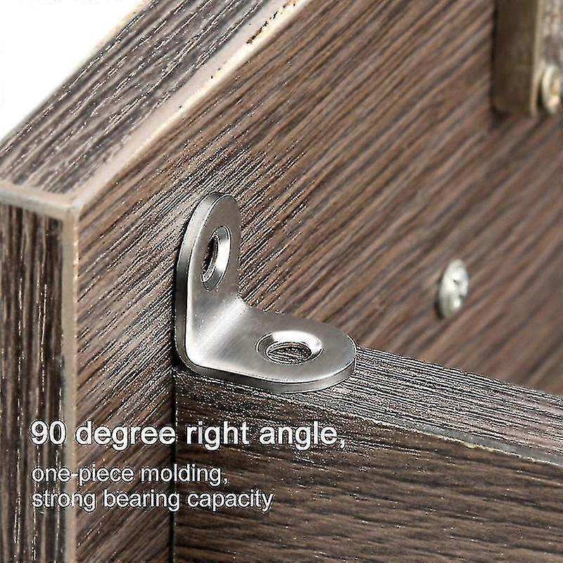 10pcs Stainless Steel Angle Code L-shaped Right Angle Bracket 90 Degree Angle Bracket Fastener25*25mm Silver - RIpj