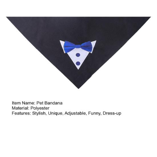 Dog Tuxedo Collar with Bow Tie Adjustable Pet Tux Suit Bandana Formal Dog Wedding Party Attire for Birthday Party Dress-up Accessory