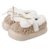 Heel cotton slippers autumn and winter cute bow indoor floor thick bottom fluffy EVA cotton shoes can be worn outside