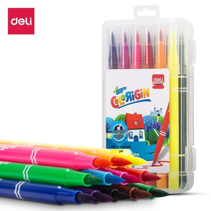 Deli 70680 Soft Brush Tip Watercolor Pens