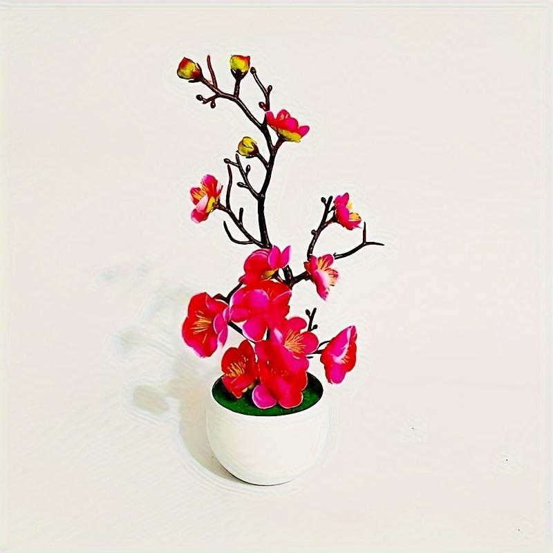 Authentic Wax Plum Blossom Bonsai - Lifelike Artificial Flower - Festive New Year Home Decor Home Decor Artificial Flowers