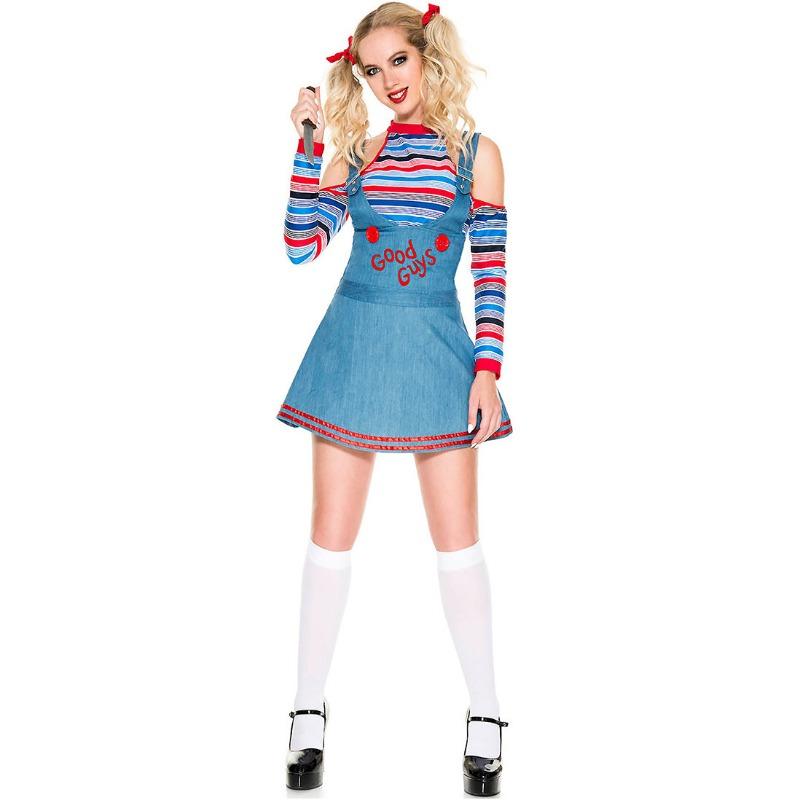 Halloween circus clown costume good guys scary ghost doll soul girl