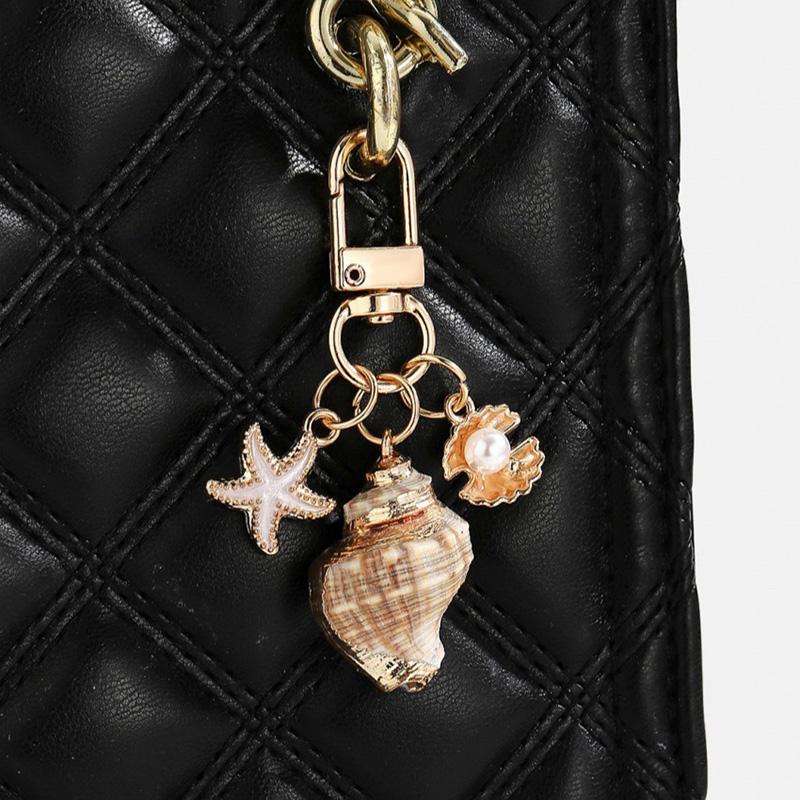 1PC Starfish Shell Fashionable Keychain Creative Keyring Pendant Naturally Conch Bag Charm Asymmetric Shell