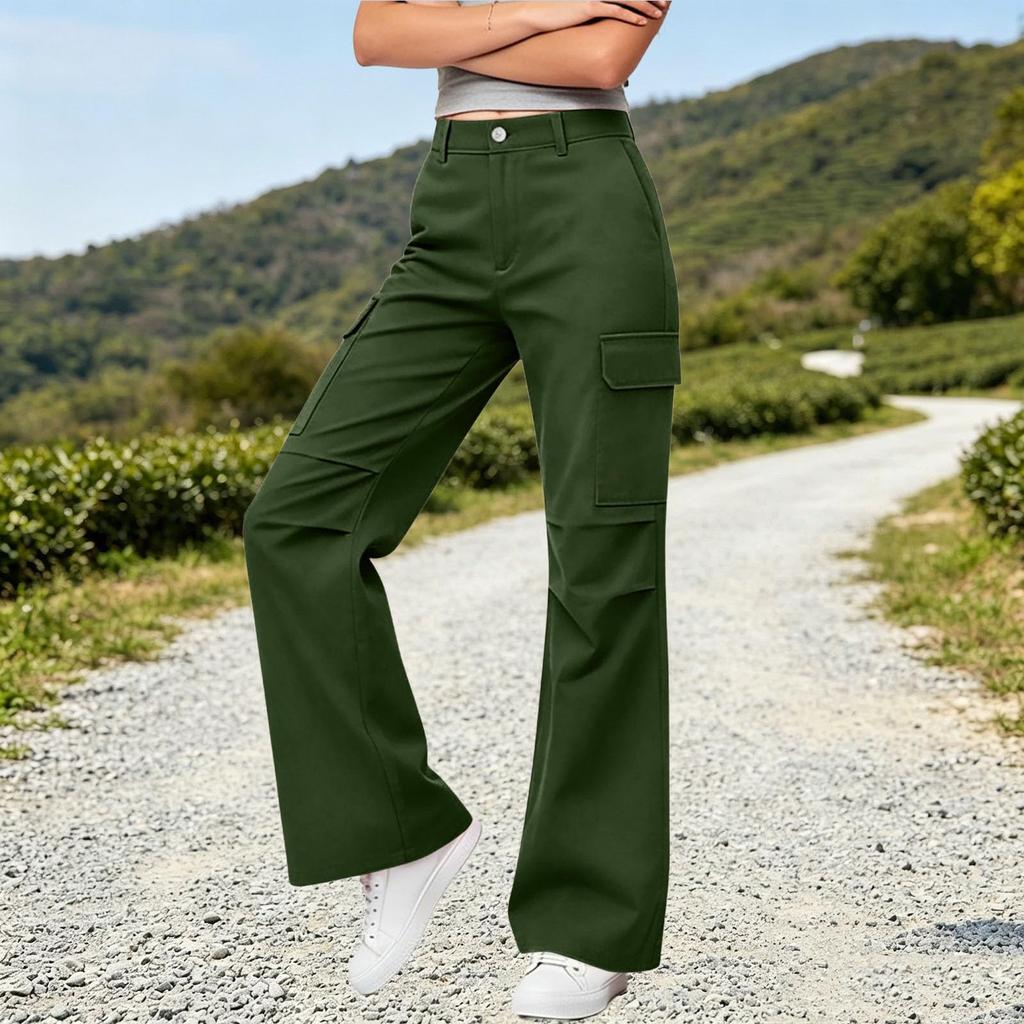 Women's Casual Loose Fit Cargo Pants with Multiple Pockets for Everyday Wear