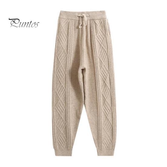 

Женские шаровары, эластичные, с высокой талией, регулируемые, с завязками, трикотажные брюки, однотонные, свободный крой, ромбовидная текстура, длинные брюки абрикосовый