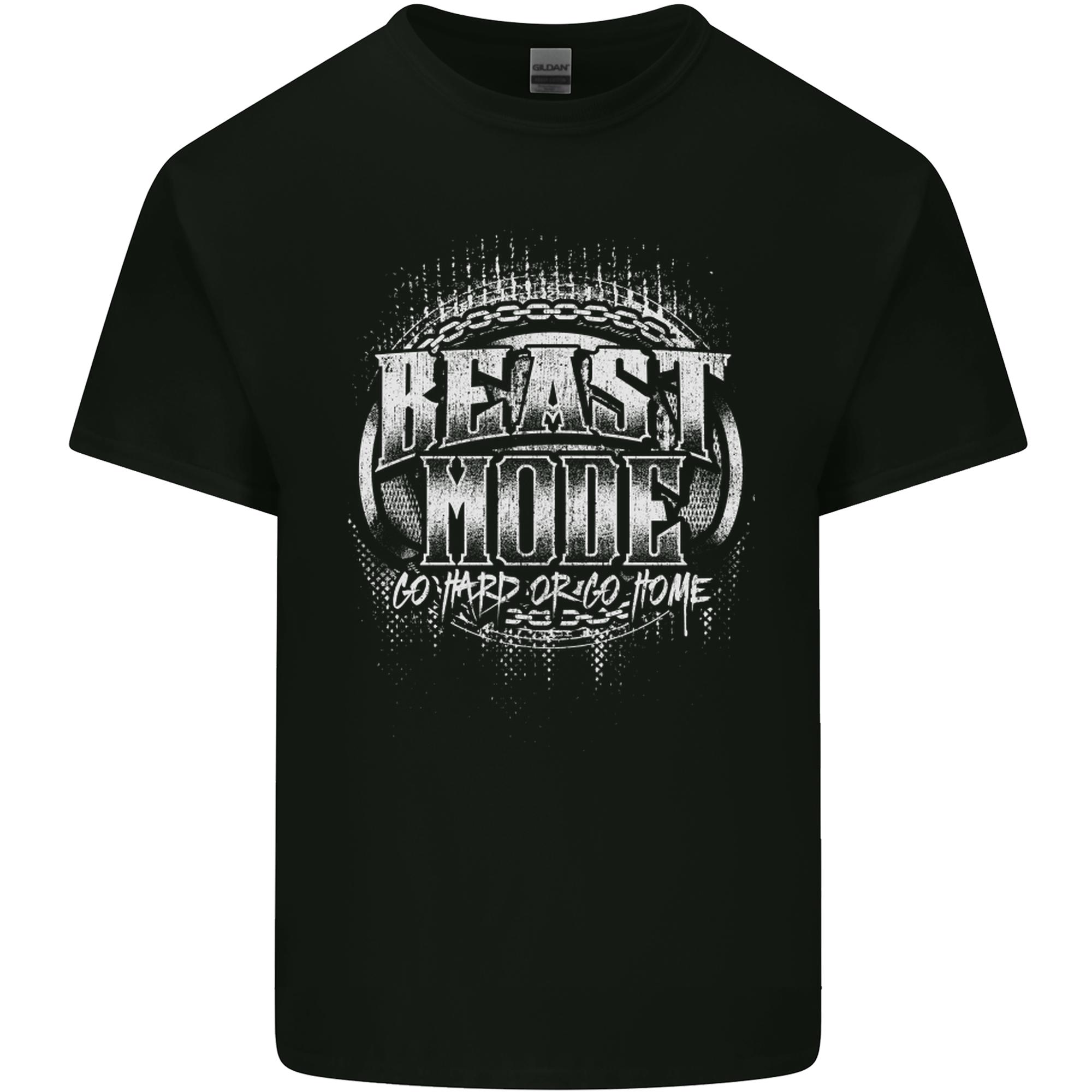 Beast Mode Go Hard Gym Training Top MMA Unisexs Light Cotton TShirt S