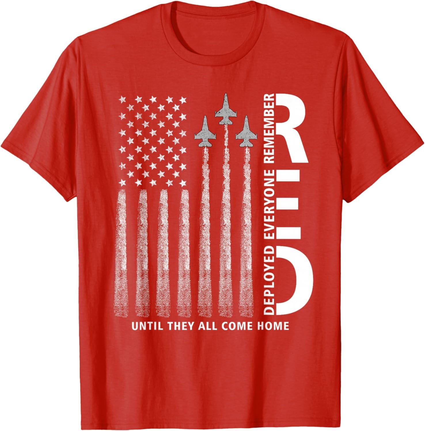 Remember Everyone Deployed RED Friday Military American Flag Unisex T-Shirt S разноцветный