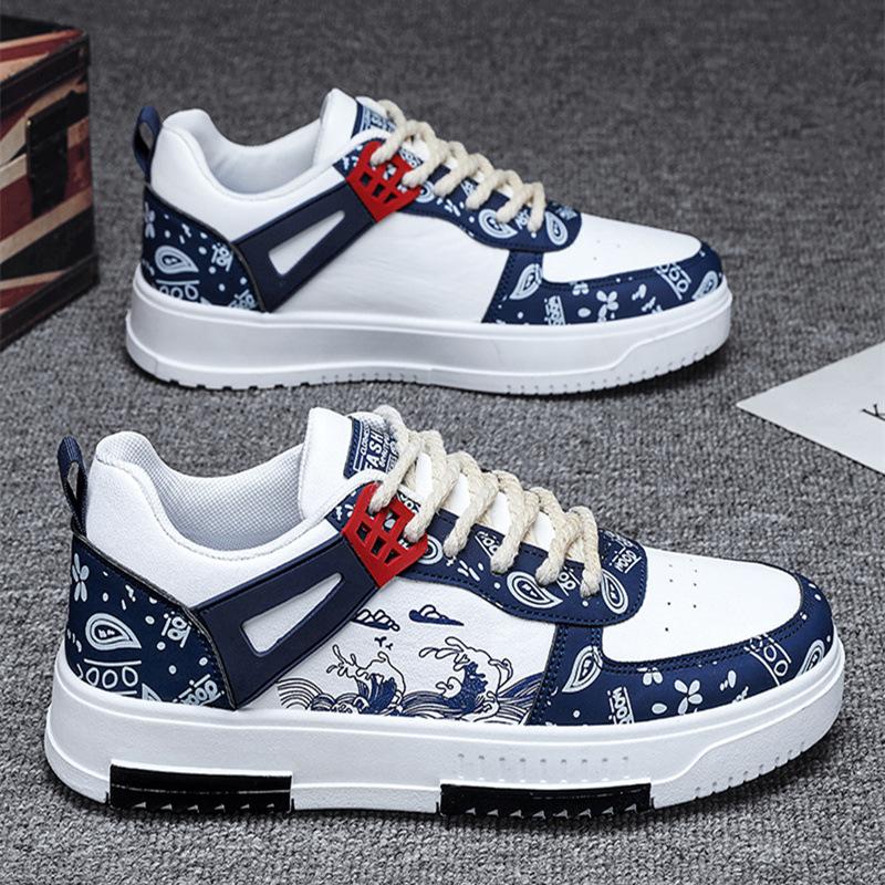 Large Size Men's Shoes Casual Shoes Flat Baseplate Shoes Summer New Versatile Sports Shoes Men's Walking Shoes Leather Shoes Canvas Shoes