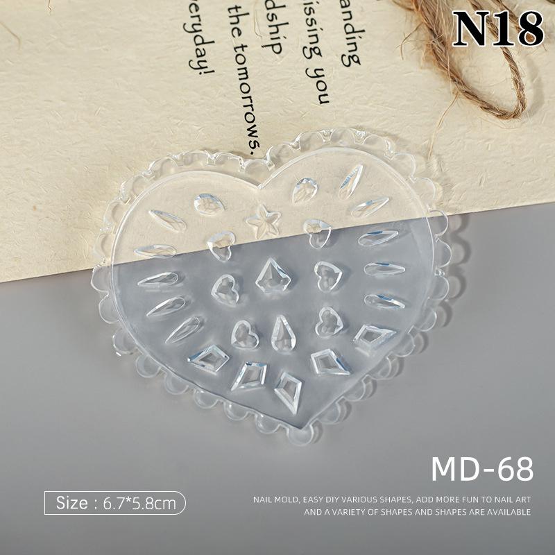 1Pcs 3D Bow Tie Nail Art Heart Shape Silicone Mold Star  Shape Mold Templates Gel Print Stencils Manicure Decoration