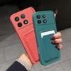 Liquid Silicone Card Slot Bag Holder Phone Case For XiaoMi Redmi 12C A A3 Note 14 13 12 Pro Plus 11 10 9 8 Wallet Cover