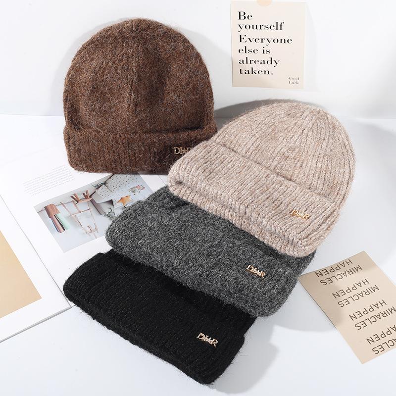 Hat Women's Warm Knitted Korean Edition Trendy Versatile Casual Look Small Thick Cross Border