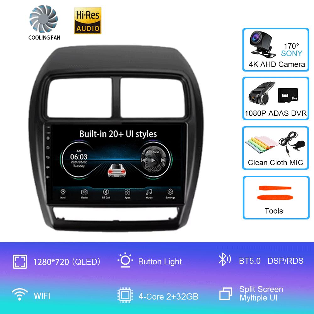 For Mitsubishi ASX 1 2016 2017 2018 2019 2020 - 2022 Android 14 Car Radio Player DSP Carplay 8G 256G Stereo No 2 Din DVD Screen
