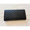 Used SAINT LAURENT Yves Saint Laurent long wallet black with gold hardware