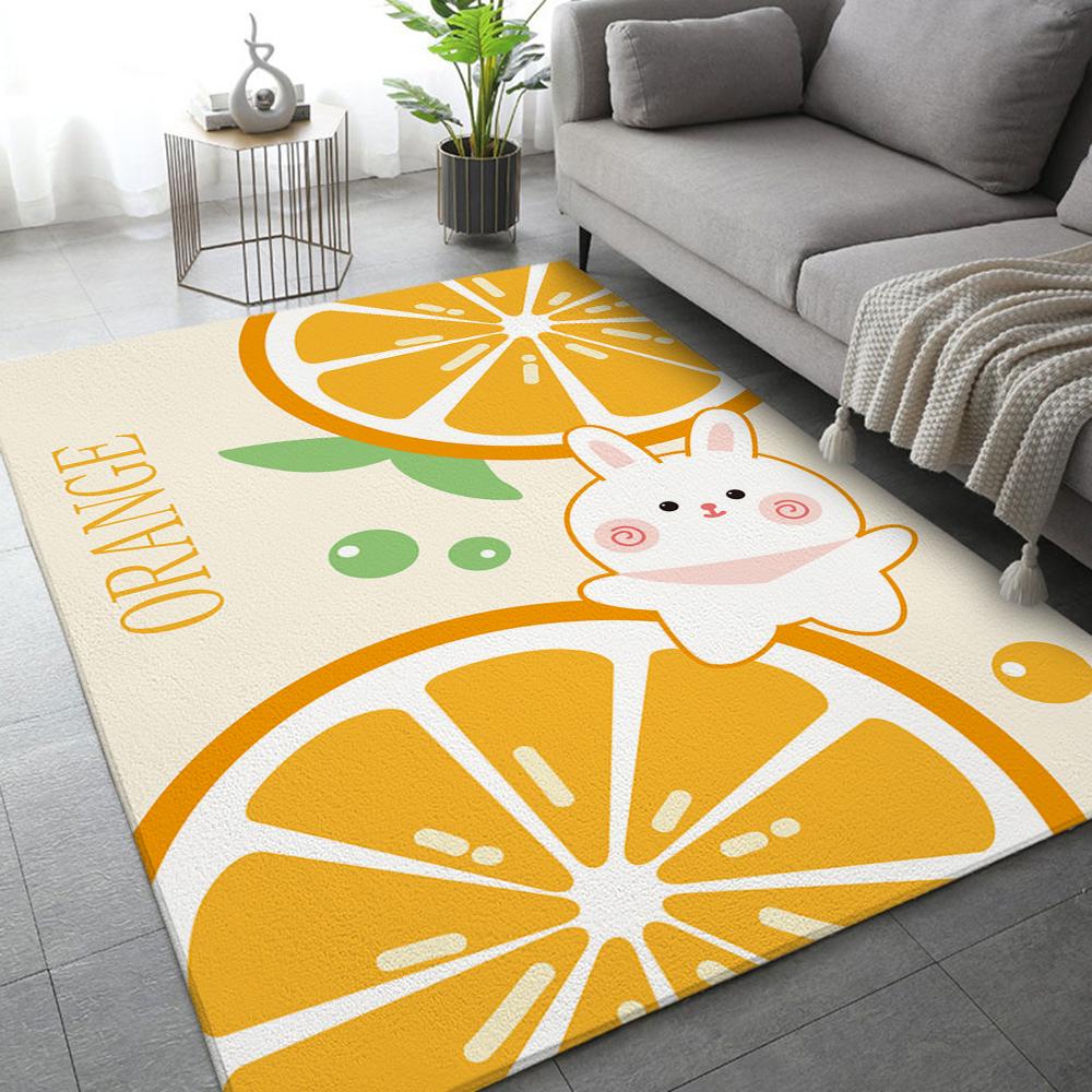 Kawaii Rabbit Rug Cartoon Animal Velvet Baby Room Floor Mat For The Living Room Bedroom Decor Carpet Home Kitchen Bath Tapis