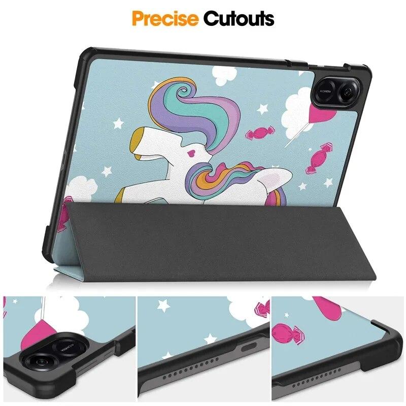 Tablet Coque Für Honor Pad X9 Fall Nette Einhorn Katze Falten Leder Abdeckung Für Funda Honor Pad X8 Pro Ehre tablet X8 Pro Fall Kinder