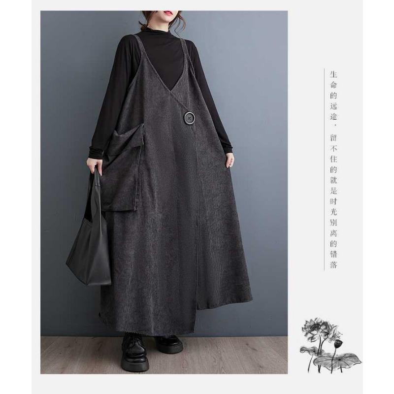 New Plus Size Design Crafted Straps Adjustable Loose Dresses