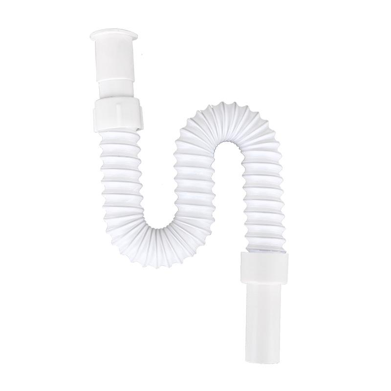 Tuyau d'extension rétractable en PVC de 80 cm pour évacuation d'égout pour évier et machine à laver