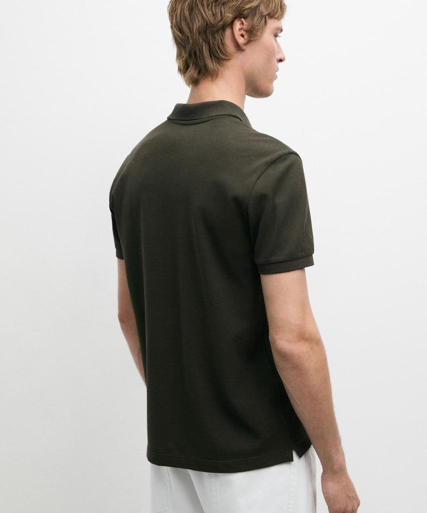 Masimodutti Microtextured Cotton Pique Polo Shirt